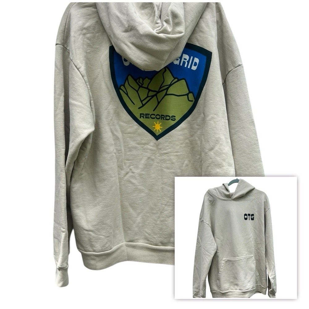 John Summit Off The Grid Records Heavyweight Hoodie Mens 2XL Beige OTG Pullover